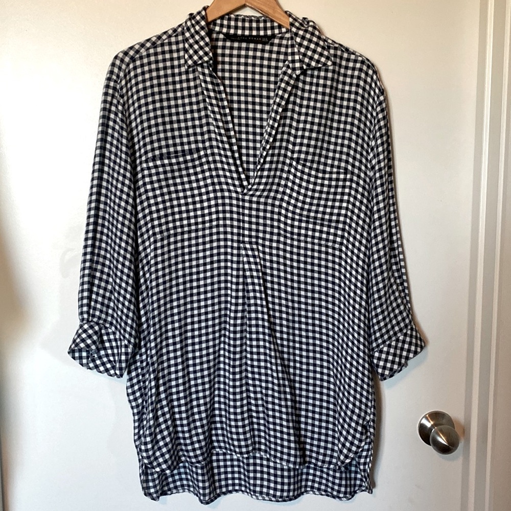 Zara Woman checkered oversized shirt